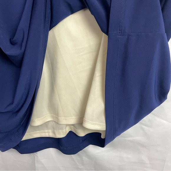 Ashley Stewart Cream and Blue Long Sleeve Dress - Picture 5 of 9